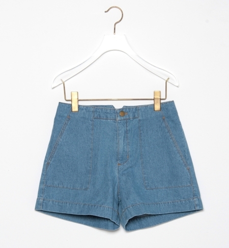デニム ハイウエスト ショートパンツ