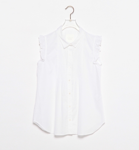 ピンタック フリルスリーブ シャツ