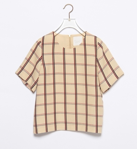 チェック クルーネック プルオーバー