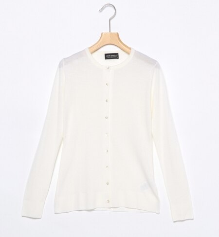 JOHN SMEDLEY / 30G クルーネック カーディガン BUTTERCUP