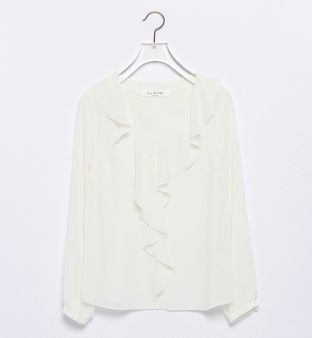 シフォン フロントラッフル ブラウス