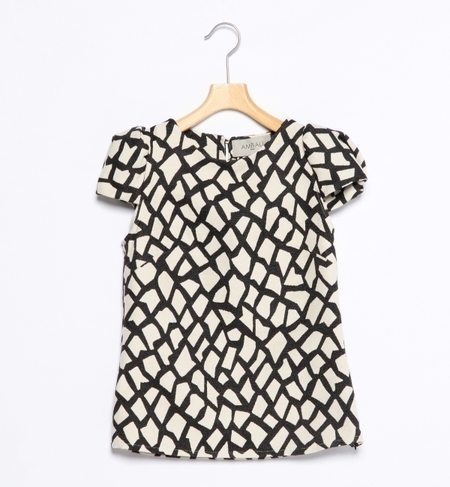 ◎AMBALI / ジオメトリック キャップスリーブ ブラウス