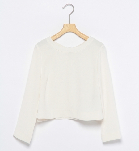 バックリボン クロップドブラウス