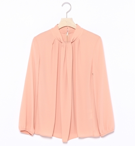 ウォッシャブル アスコットタイブラウス