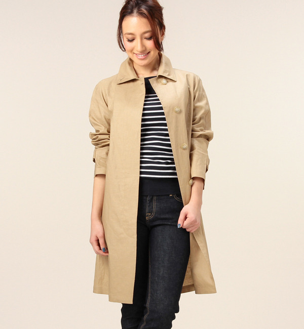 Traditional Weatherwear / LANTON リネンステンカラーコート