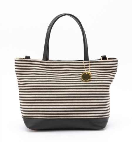 BARDOT ROSE / シャイニー ボーダー 2WAY トートバッグ