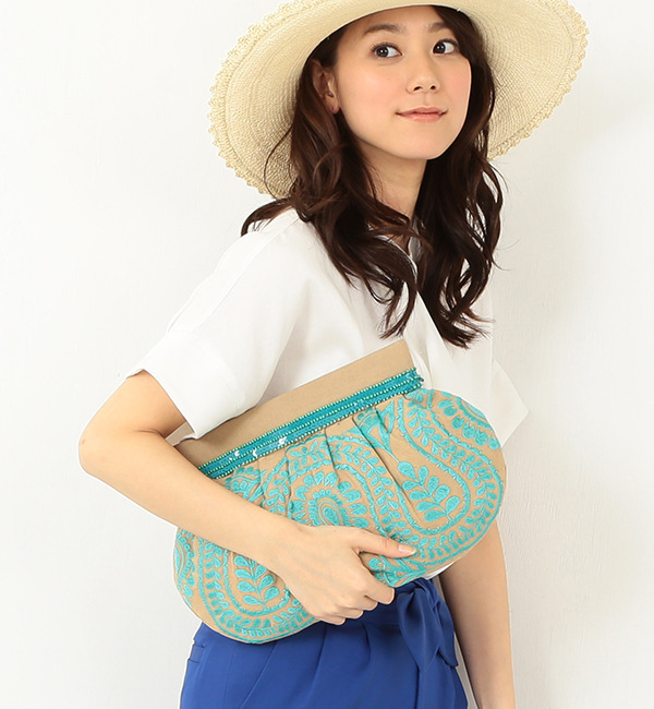 ne Quittez pas / ペイズリー刺繍 2WAY クラッチバッグ