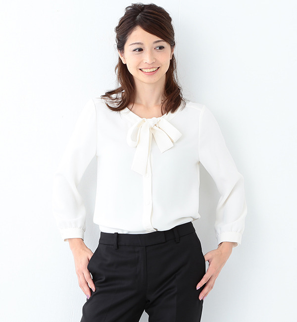 【ビームス ウィメン/BEAMS WOMEN】 ダブルクロス ボウタイブラウス [送料無料]