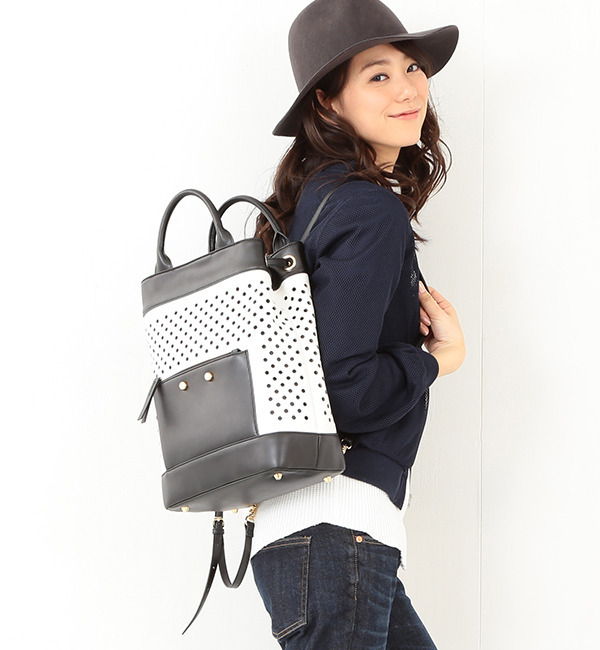 Hashibami / 別注 ドット パンチング 2WAY リュック