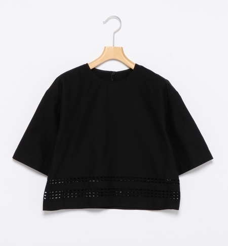 刺繍ヘム コットン プルオーバー