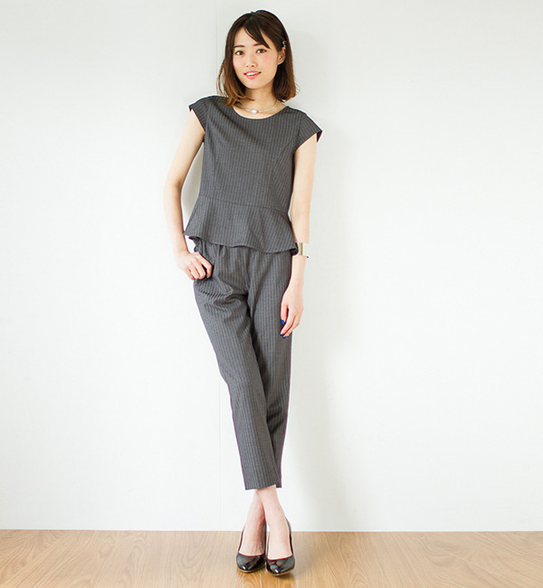 【ビームス ウィメン/BEAMS WOMEN】 ウォッシャブル ストライプ セットオールインワン [送料無料]