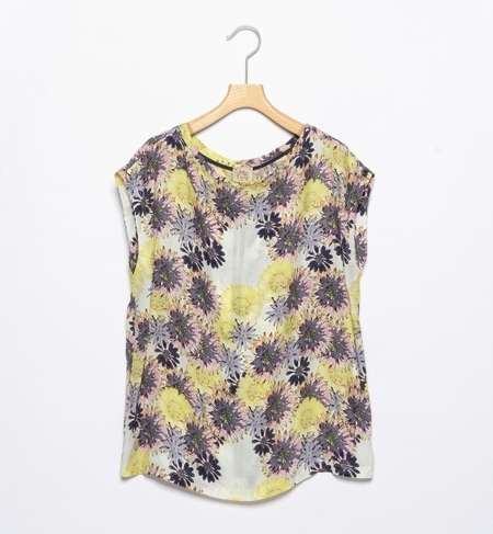 ATTIC AND BARN / マルチフラワー ボートネック ブラウス