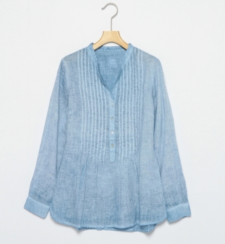 120% LINO / ピンタック Vネック シャツ