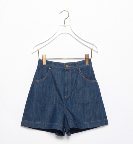 デニム ハイウエスト ショートパンツ