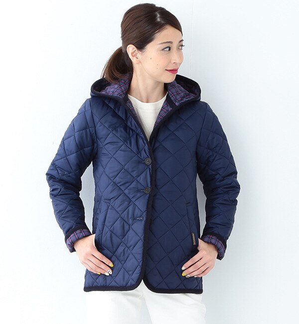 【ビームス ウィメン/BEAMS WOMEN】 LAVENHAM / 別注 チェック フードブルゾン CROPTON [送料無料]