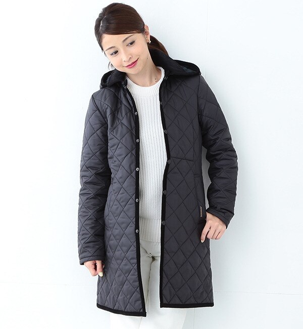 【ビームス ウィメン/BEAMS WOMEN】 LAVENHAM / 別注 ブラックウォッチ ロングフードコート “HALSTEAD [送料無料]