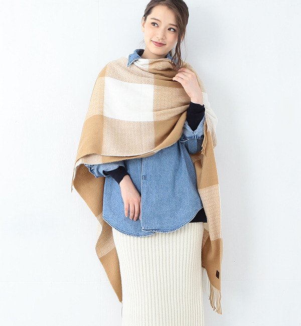 【ビームス ウィメン/BEAMS WOMEN】 ブロックチェックポンチョ [送料無料]