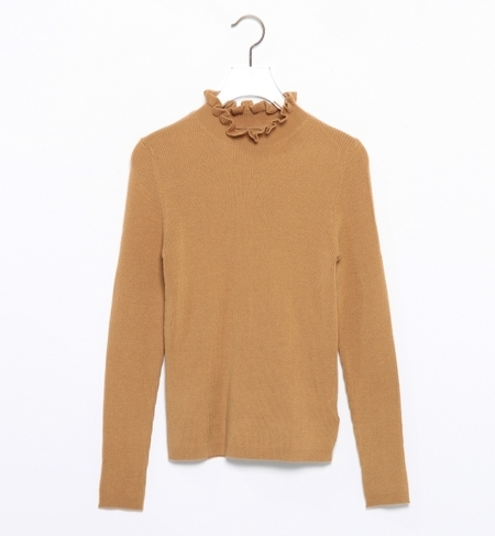 【ビームス ウィメン/BEAMS WOMEN】 リブ フリル ハイネック プルオーバー [送料無料]