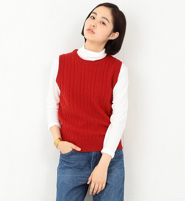 【ビームス ウィメン/BEAMS WOMEN】 BEAMS BOY / 7ゲージ ケーブル クルーベスト 15FW [送料無料]