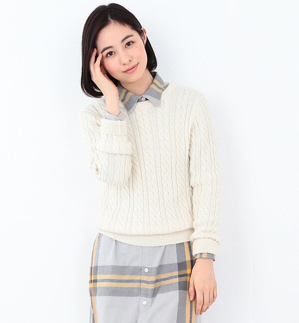 【ビームス ウィメン/BEAMS WOMEN】 5ゲージ アルパカ ケーブルクルー 15FW [送料無料]