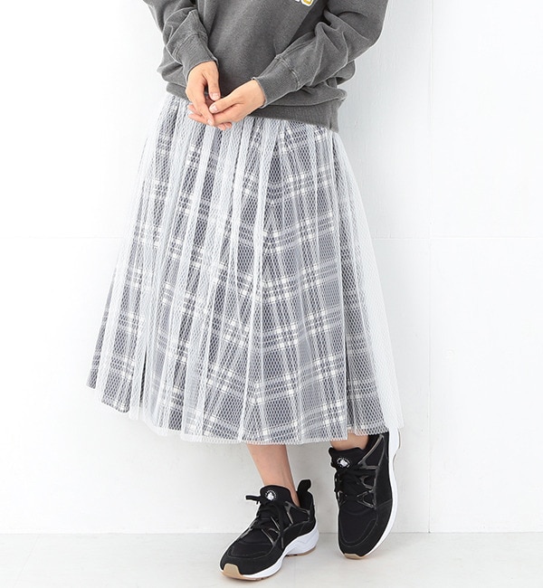 【ビームス ウィメン/BEAMS WOMEN】 Ray BEAMS / チェック チュールレイヤー スカート [送料無料]