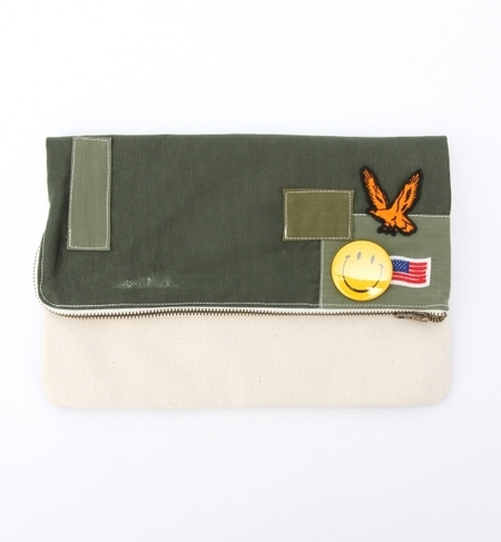 【ビームス ウィメン/BEAMS WOMEN】 MASACA / スマイル ワッペン クラッチバッグ [送料無料]