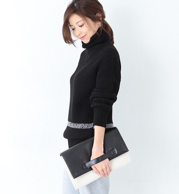 【ビームス ウィメン/BEAMS WOMEN】 キャンバス コンビ クラッチバッグ [送料無料]