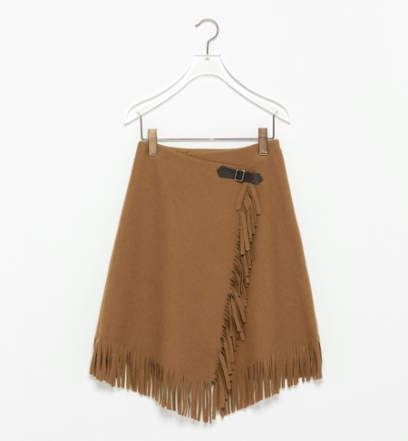 【ビームス ウィメン/BEAMS WOMEN】 メルトン フリンジラップ スカート [送料無料]