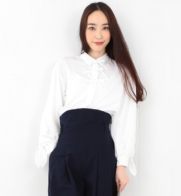 【ビームス ウィメン/BEAMS WOMEN】 RBS / デシン リボンカフス ブラウス [送料無料]