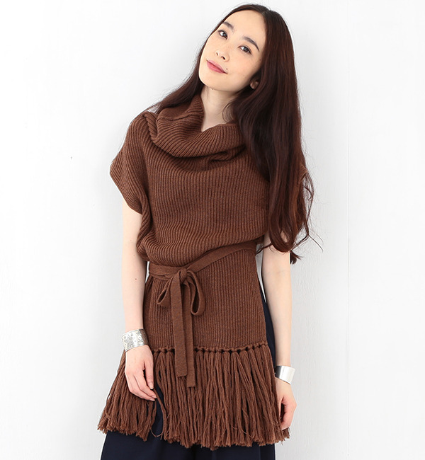 【ビームス ウィメン/BEAMS WOMEN】 RBS / フリンジ タートル ニットベスト [送料無料]