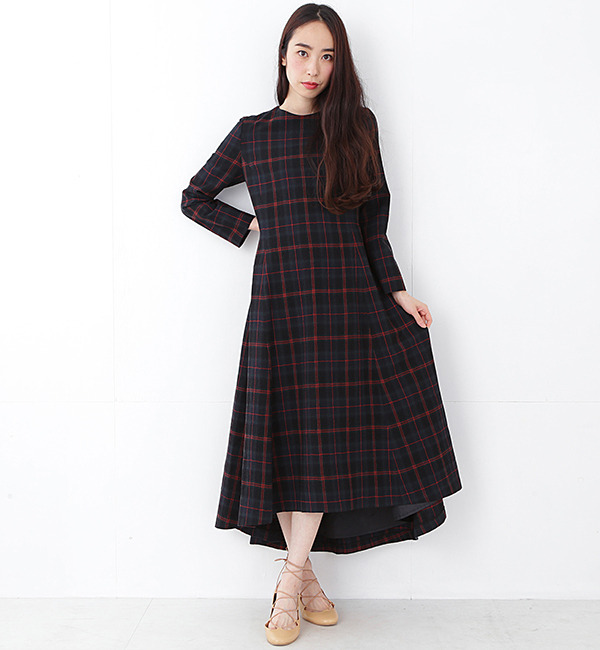 【ビームス ウィメン/BEAMS WOMEN】 RBS / チェック ロングテール ワンピース [送料無料]