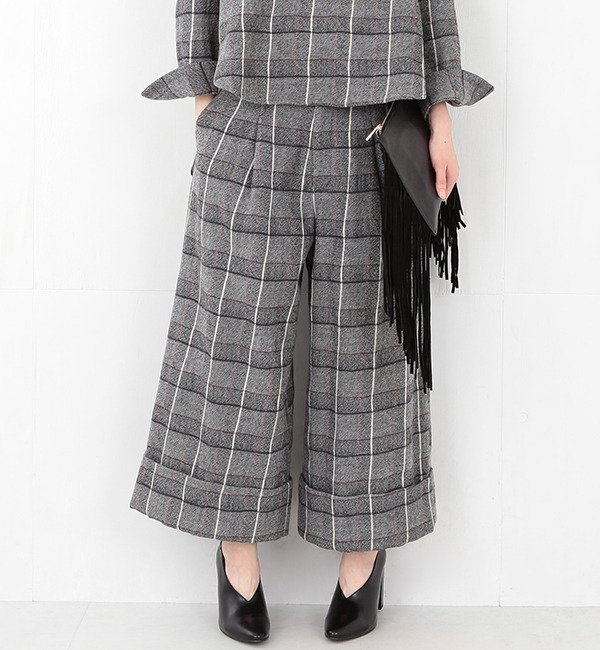 【ビームス ウィメン/BEAMS WOMEN】 【予約】RBS / チェック ダブルカフス ワイドパンツ [送料無料]