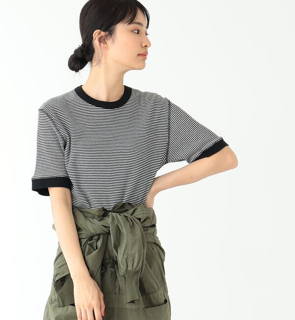 Healthknit × BEAMS BOY / ワッフル ボーダー Tシャツ|BEAMS WOMEN(ビームス ウィメン)の通販｜アイルミネ