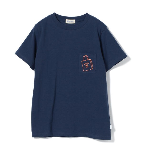 BEAMS BOY / ショップバッグロゴ ポケット ショートスリーブ Tシャツ