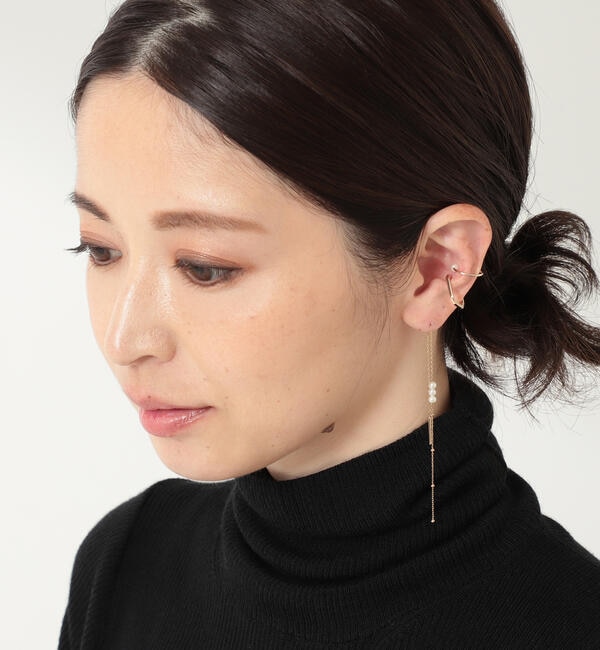 Hirotaka × Demi-Luxe BEAMS / 別注 チェーン パール ピアス|BEAMS