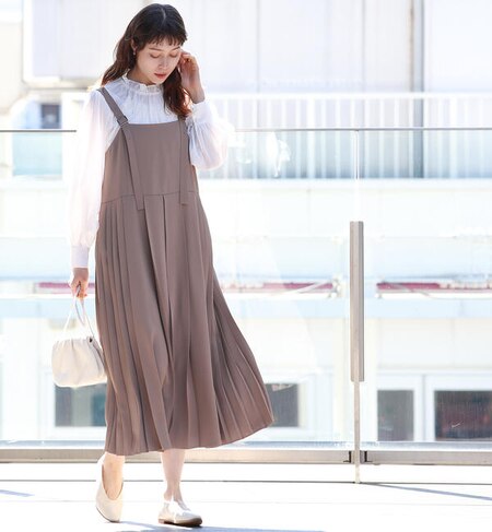 Ray Beams プリーツ キリカエ サロペット ワンピース Beams Women ビームス ウィメン の通販 アイルミネ