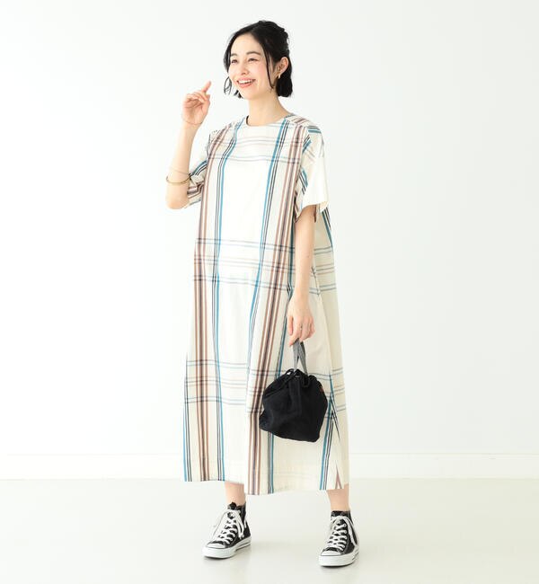 Beams Boy ビッグタータン ボートネック ショートスリーブ ワンピース Beams Women ビームス ウィメン の通販 アイルミネ