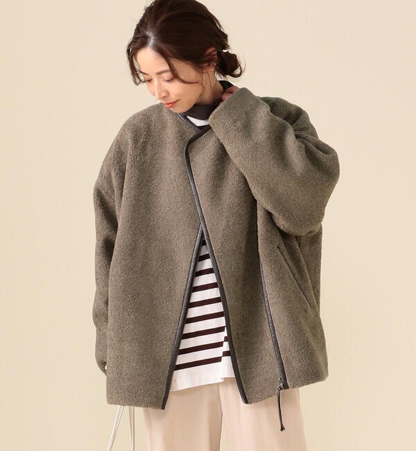 Demi-Luxe BEAMS / パイピング ボアブルゾン|BEAMS WOMEN(ビームス