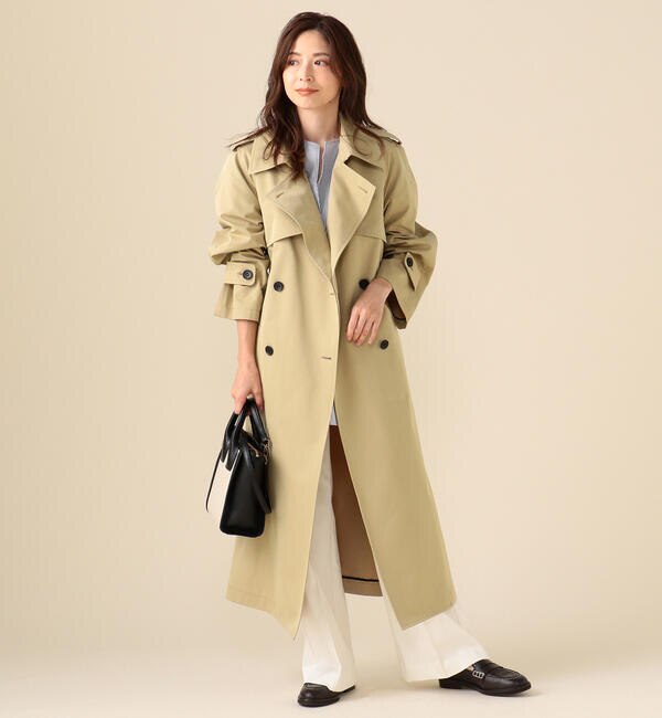 Demi-Luxe BEAMS シャンブレー ツイル トレンチコート-