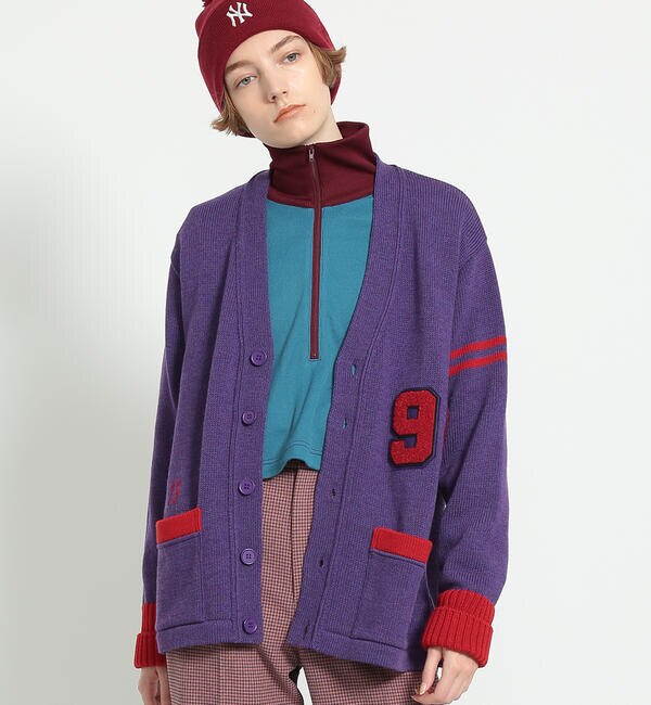 WHITESVILLE × BEAMS BOY / 別注 レタード カーディガン|BEAMS WOMEN