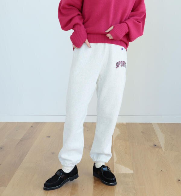 Champion × BEAMS BOY / 別注 ロゴ リバースウィーブ スウェットパンツ 