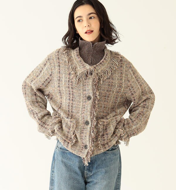＜アイルミネ＞【ビームス ウィメン/BEAMS WOMEN】 maturely / Knit Tweed Fringe Jacket