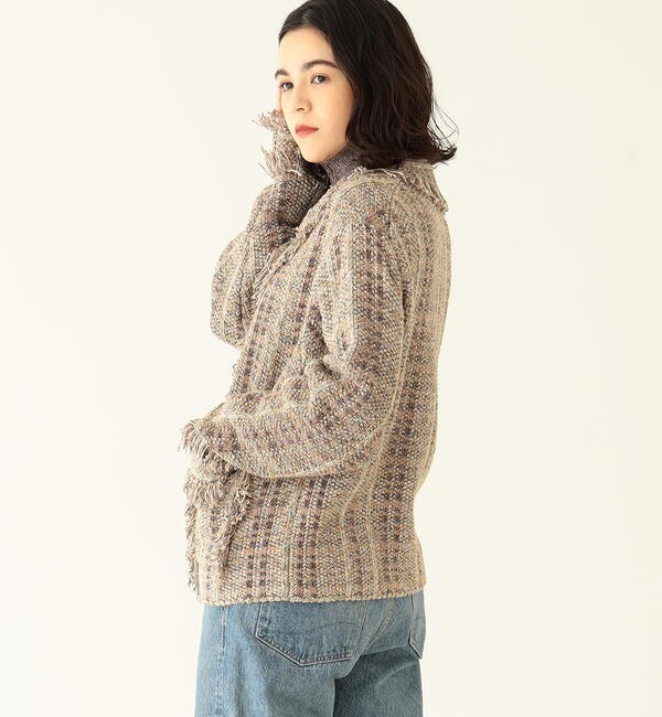 【アウトレット最激安】　maturely　/　Knit　Tweed　Fringe　Jacket