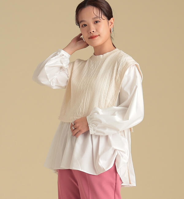Ray BEAMS / ケーブル キリカエ プルオーバー|BEAMS WOMEN(ビームス ウィメン)の通販｜アイルミネ