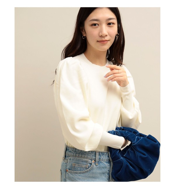 Demi-Luxe BEAMS / パフスリーブ クルーネックニット|BEAMS WOMEN