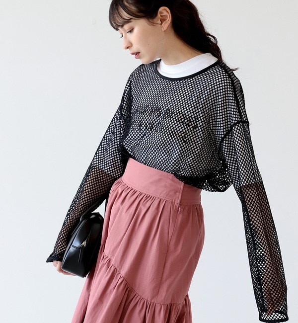 Ray BEAMS / メッシュ ロングスリーブ Tシャツ|BEAMS WOMEN(ビームス