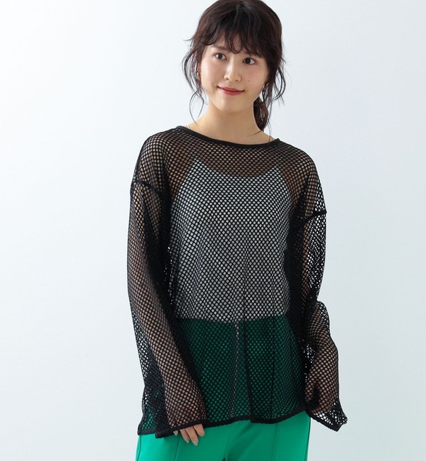 Ray BEAMS / メッシュ ロングスリーブ Tシャツ|BEAMS WOMEN(ビームス