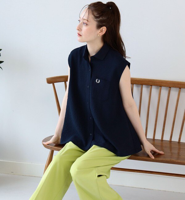 FRED PERRY × Ray BEAMS / 別注 ニット カラー シャツ|BEAMS WOMEN