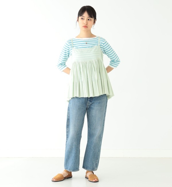 BEAMS BOY / コットンリネン カシュクール キャミソールブラウス