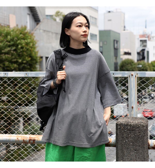 BEAMS BOY / リブ ビッグ モックネック Tシャツ|BEAMS WOMEN(ビームス